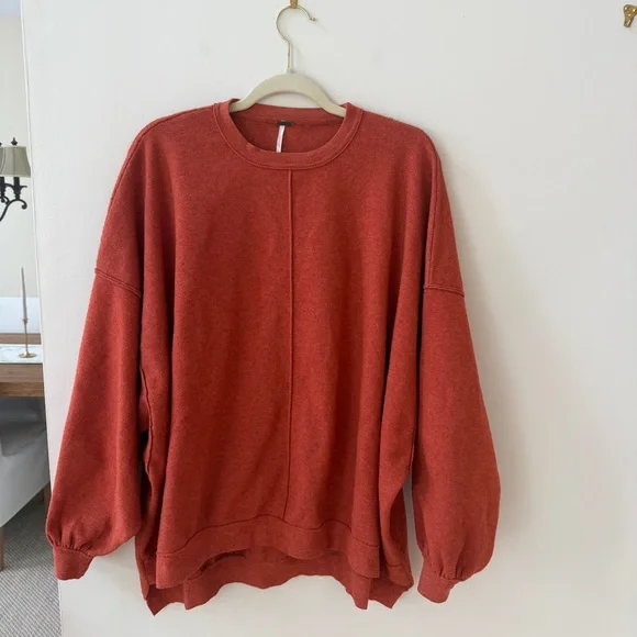 Free People Uptown Pullover Sweat in Salsa Bravo Size Small - Picture 4 of 12